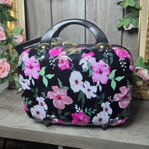 Triforce Floral Hard Shell Makeup Train Case Travel Cosmetic Organizer Bag NWT